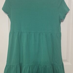 SHEIN Teal Tiered Short Sleeve Tunic